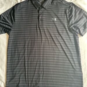 Under Armour Men's Dark Gray Striped Polo
